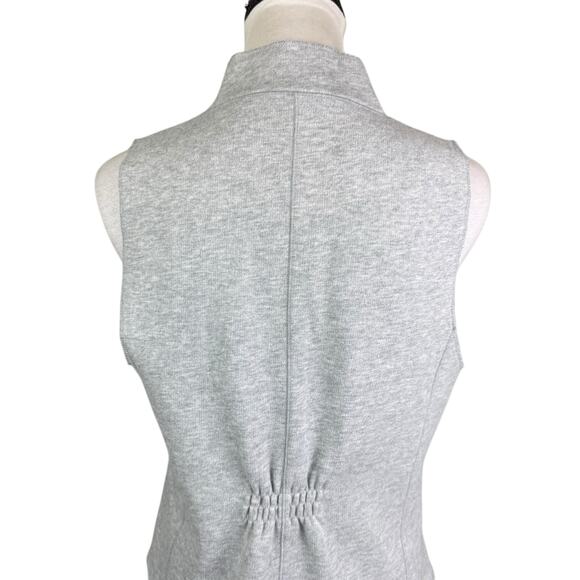 J. Jill Pure Jill Gray Collarless Layering Business Casual Warm Sweatshirt Vest - Picture 6 of 11
